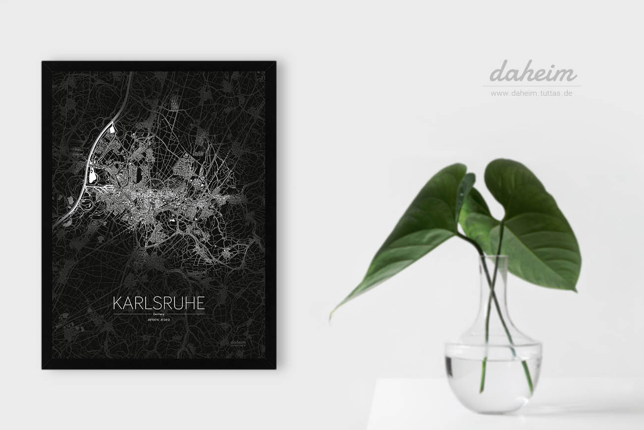 Stadtplan Poster Karlsruhe